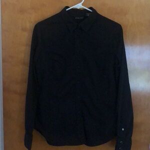 New York & Company black button down women’s blouse. Stretch fabric.